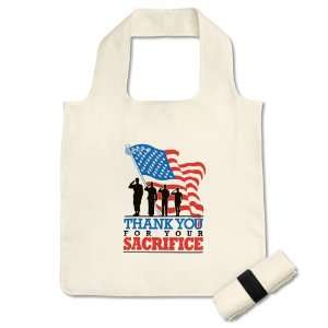 Reusable Shopping Grocery Bag White US Military Army Navy Air Force 