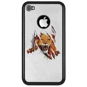  iPhone 4 or 4S Clear Case Black Lion Rip Out Everything 
