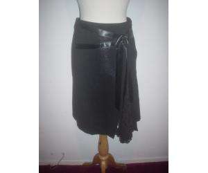 Val & Max black wool lace eve party girls skirt 95/14  
