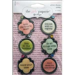    Paper Girl Epoxy Charms 6/Pkg.Glitter Quotes Arts, Crafts & Sewing
