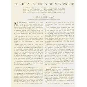  1904 Magazine Article Ideal Schools Of Menomonie WI 