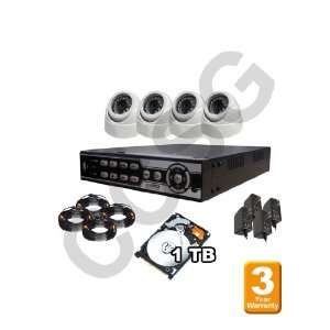  4 Channels Surveillance DVR System Package with 3 year 