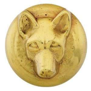 Emtek 86109 Polished Brass   German Shepherd 1 1/4 Solid Brass Dog Ca 