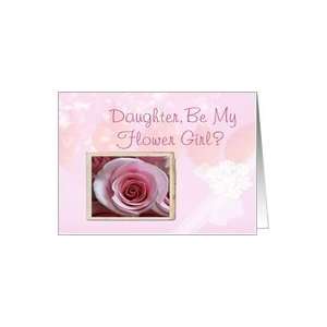  Daughter Flower Girl Invitation, pink rose Card Health 