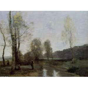 FRAMED oil paintings   Jean Baptiste Corot   24 x 18 inches   Canal in 