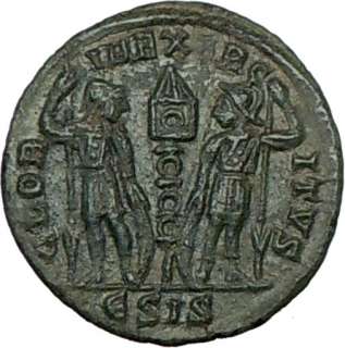   Jr. 337AD Authentic Ancient Genuine Roman Coin Legions Standard  
