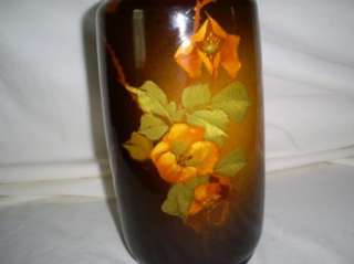 1896 Owens Utopian Orange Flower Harry Larzelere Vase  