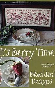 Blackbird Designs ITS BERRY TIME Cross Stitch Chart Loose Feathers 37 