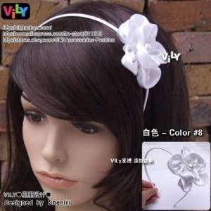 VILY Fascinator Hair Headband Charmeuse Fabric Flower W  