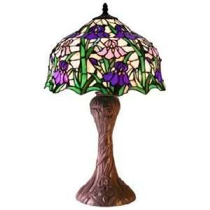    Purple and Lavender Iris Tiffany Style Table Lamp