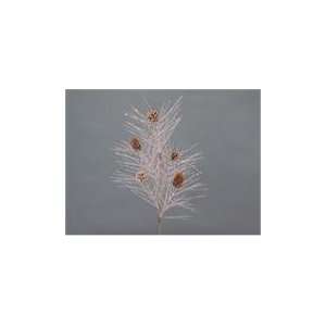   Winters Blush Silver/Brown Glittered Pine/Cone Chris