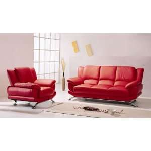   Red Leather Sofa (Color # 438) Edison Global Leather Sofa Living Room