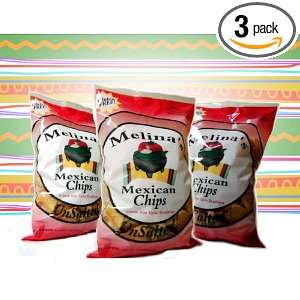Melinas Mexican Chips   Unsalted (3 Bags)  Grocery 