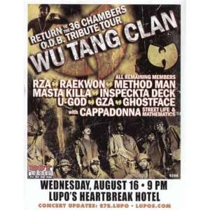  Wu Tang Clan Concert Flyer Providence