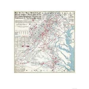 Battle of the Wilderness   Civil War Panoramic Map Giclee Poster Print 