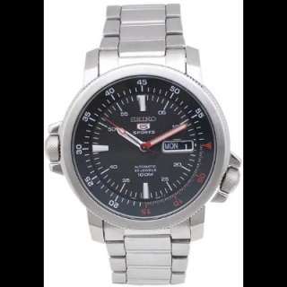 Seiko SNZJ57 Mens Stainless Steel Automatic Black Watch  