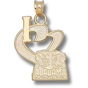 University of Alabama I Heart New Elephant 3/4 Pendant (Gold Plated 