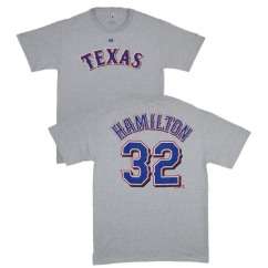 Texas Rangers Josh Hamilton Gray Road Name and Number Jersey T Shirt 