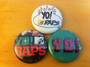   RAPS 1 pins lot of 3 pinbacks vintage logo animation KRS ONE hip hop