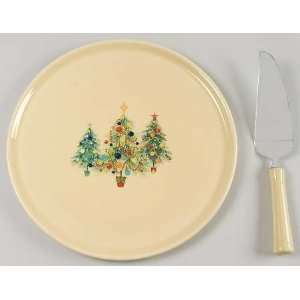  Homer Laughlin Fiesta Christmas Tree Cake Plate and Server 