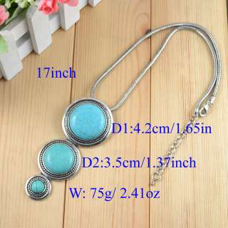 Sets Tibet Silver Turquoise Necklace Bracelet Ring s003  