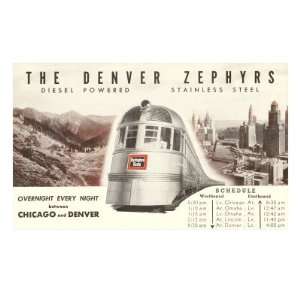  Schedule for Denver Zephyr Train Premium Poster Print 