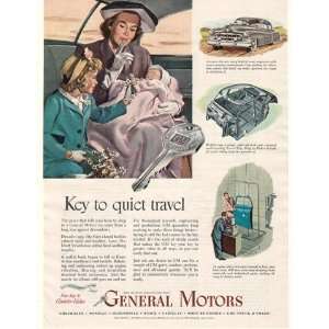  1950 GM General Motors Key to Quiet Travel Print Ad (18422 