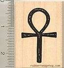 Large Ankh Egyptian Rubber Stamp G142 Wood Mounted