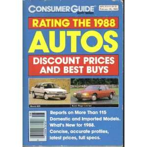  Consumer Guide RATING THE 1988 AUTOS none Books