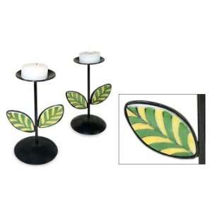  Iron candleholders, Flower Light (pair)