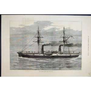  1876 Ironclad Fleet Hms Inflexible Ship Old Print