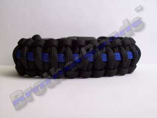WIDE Thin Blue Line Paracord Bracelet  