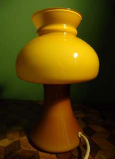 Vintage 1960s Retro Yellow Cased Glass Table Lamp   Holmegaard, Eames 