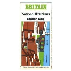 National Airlines LONDON Map 1976 Britain Street Underground & Area 