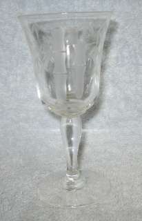 Unknown Crystal UNK329 pattern WINE Glass Bamboo  