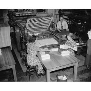  1937 photo Folding unemployment blanks. Washington, D.C 