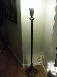 Lamp floor lamp Vintage antique Brass Milk Shade Waffle American Claw 