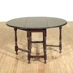 4Ft Antique English Solid Oak Dropleaf Gateleg Oval Dining Table c1940 
