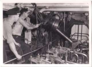 WWII Mechanic Changing Engine Piston on Navy Ship Photo  
