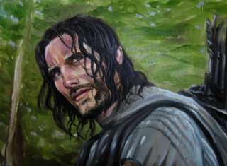 Aragorn 18x24 Lord of the Rings Fantasy Oil Painting  