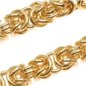  Bright Gold Plated Byzantine Chain   6mm Bulk By The Foot 