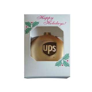 UNITED PARCEL SERVICE UPS GOLD & BROWN XMAS ORNAMENT  