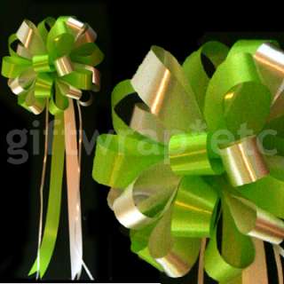 10 GOLD 8 PULL PEW BOW WEDDING DECORATIONS GIFT BASKET  