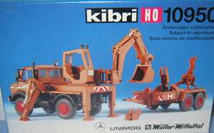 Kibri KI 10950 HO Scale Unimog w/ Acessories & Trailer  