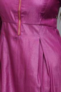 Pink Purple Zipper Ruffle Tiered Charmeuse Mod Dress . This dress is 