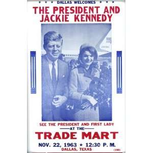  The President and Jackie Kennedy 14 X 22 Vintage Style 