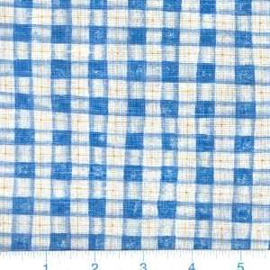   Print Plaid Blue & Cream Fabric By The Yard Arts, Crafts & Sewing