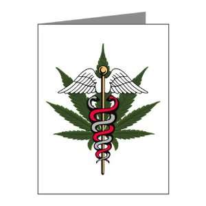    Note Cards (10 Pack) Medical Marijuana Symbol 