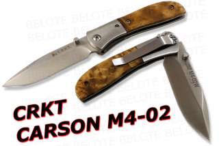 CRKT Kit Carson M4 02 Burled Wood Folder Plain M4 02W  