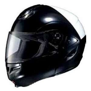   FLIP UP POLICE BLACK/WHITE MOTORCYCLE Full Face Helmet Automotive